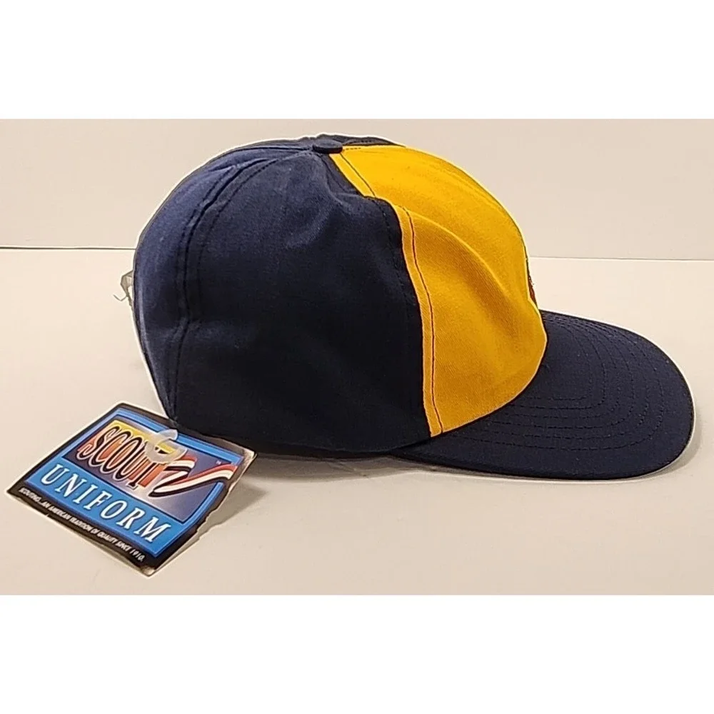 Boy Scouts Of America Uniform Hat Unisex Navy Blue Yellow Red Wolf Patch‎